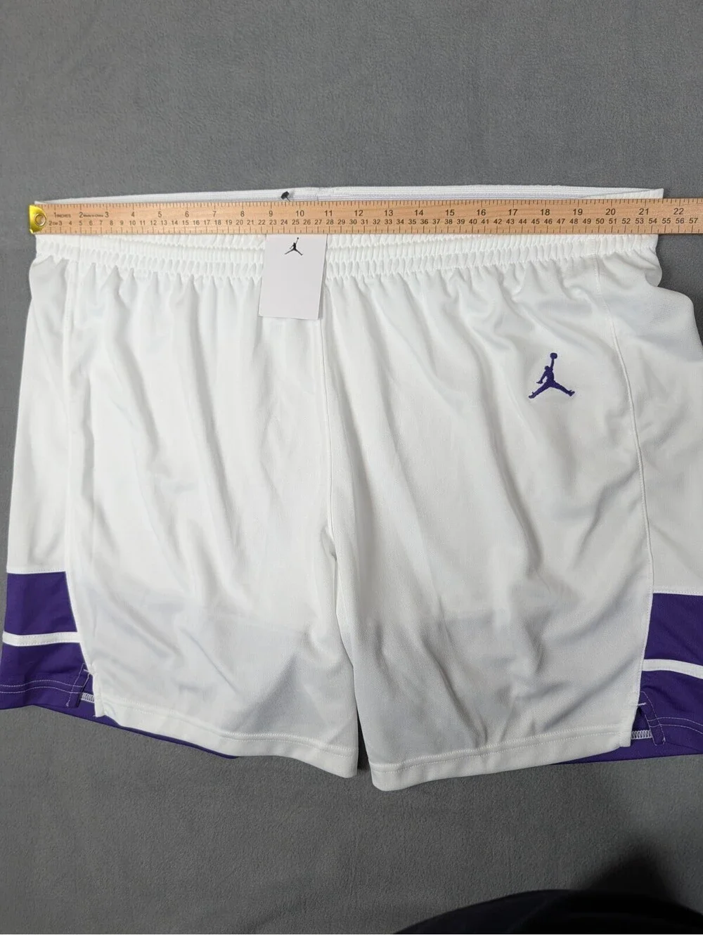 Jordan Mens 4XL White Purple Dri Fit Overtime Basketball Athletic Shorts NWT New